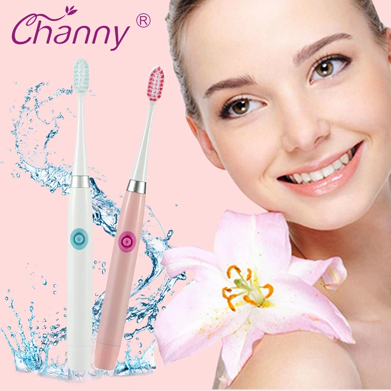 Электрическая зубная щетка Водонепроницаемая на батарейках с 3 щеточными