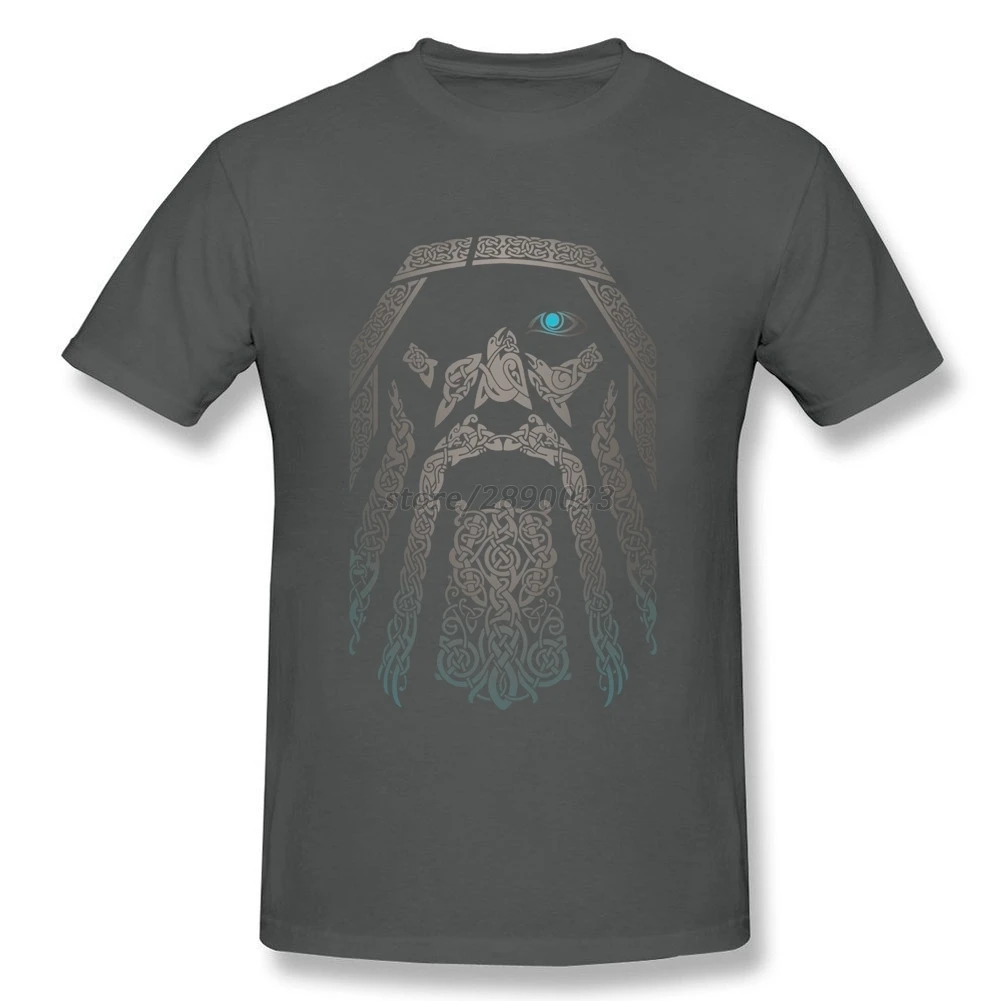 На заказ Odin Vikings футболка мужская с коротким рукавом О-образным вырезом хлопковые футболки уникальная одежда подарки на день отца - Цвет: Темно-серый