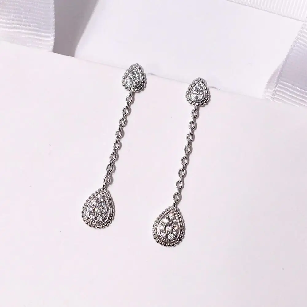 Женские серьги в форме капли hiневесты роскошные из розового золота с