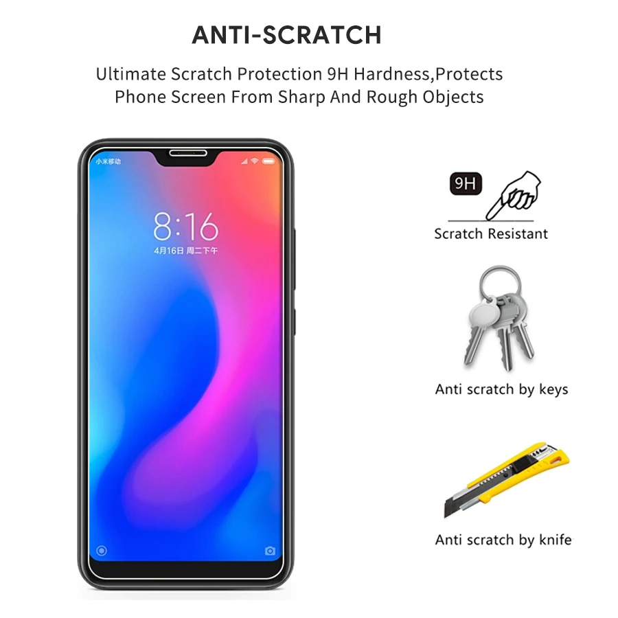 9H Tempered Glass for Xiaomi Mi A2 Lite Screen Protector For A2Lite 5.84 Global Version 2.5D Protective Film | Мобильные телефоны и