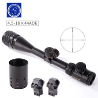 shooter 4 5 18x44aoe optic sight rifle scope send two rail mount outdoor hunting monocular good quality gun accessories