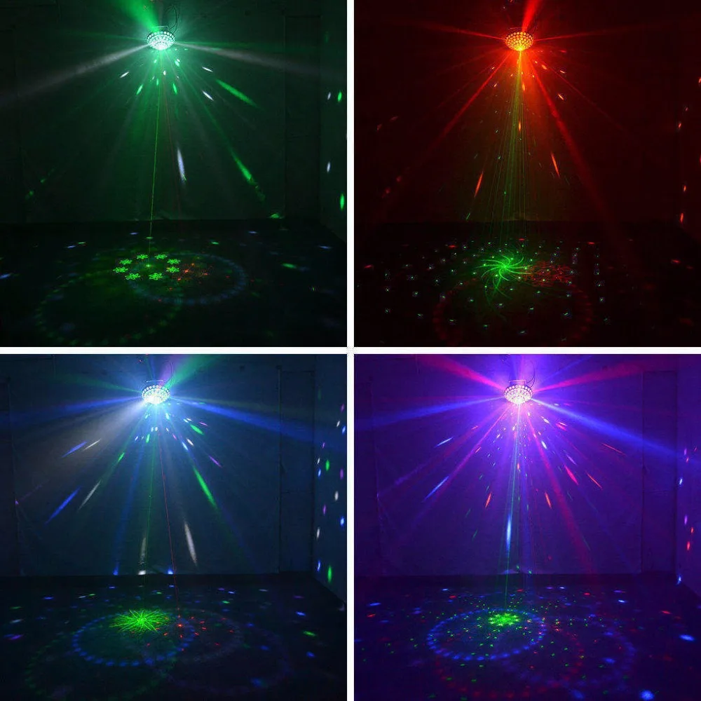 AUCD пульт DMX Gobo RG лазерные огни смешанные RGB полный колоер светодиодный диско хрустальный шар лампа Рождество DJ домашние вечерние шоу сценическое освещение MB