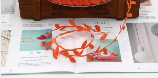 Orange leaves Листья гирлянда Волшебные светодиодные фонарики медная проволочная Гирлянда Свет батарея Крытая гирлянда для свадьбы Вечерние рождественские украшения для дома - Испускаемый цвет: Orange leaves