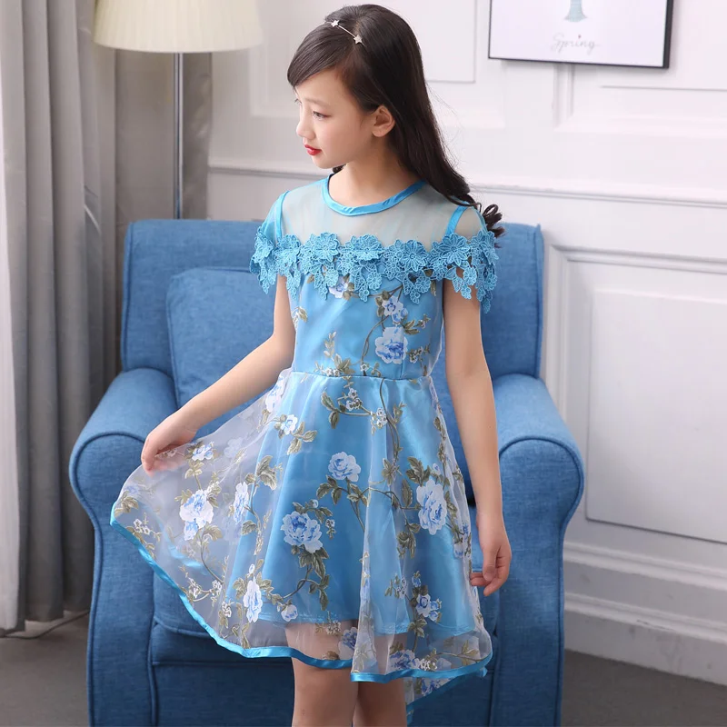 Новинка 2017 г. летние платья для маленьких девочек кружевное платье из органзы с