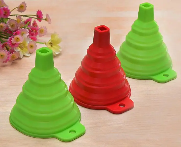 Складная телескопическая кухонная мини воронка из пищевого силикона|funnel