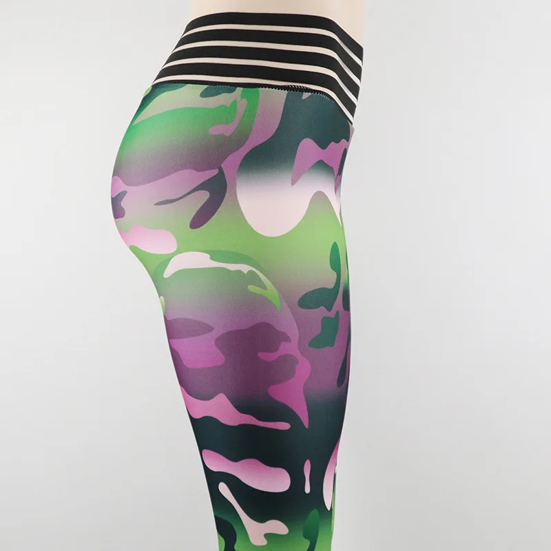 Новинка с перекрестной каймой высокой талией камуфляжный принт спортивные штаны