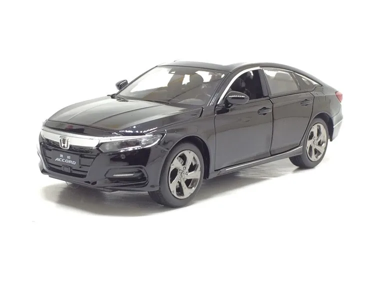 1/32 масштаб Honda Accord модель автомобиля игрушечный звуковой светильник литой под давлением металлический оттягивающий назад модель автомобиля игрушка для коллекции подарков - Цвет: Черный