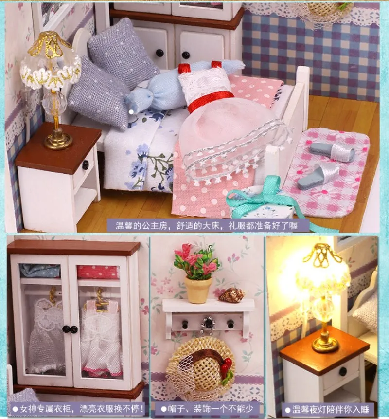 DIY Кукольный дом деревянный дом город собрать 3D миниатюры кукольный домик модель мини кукольные домики мебель игрушки для детей