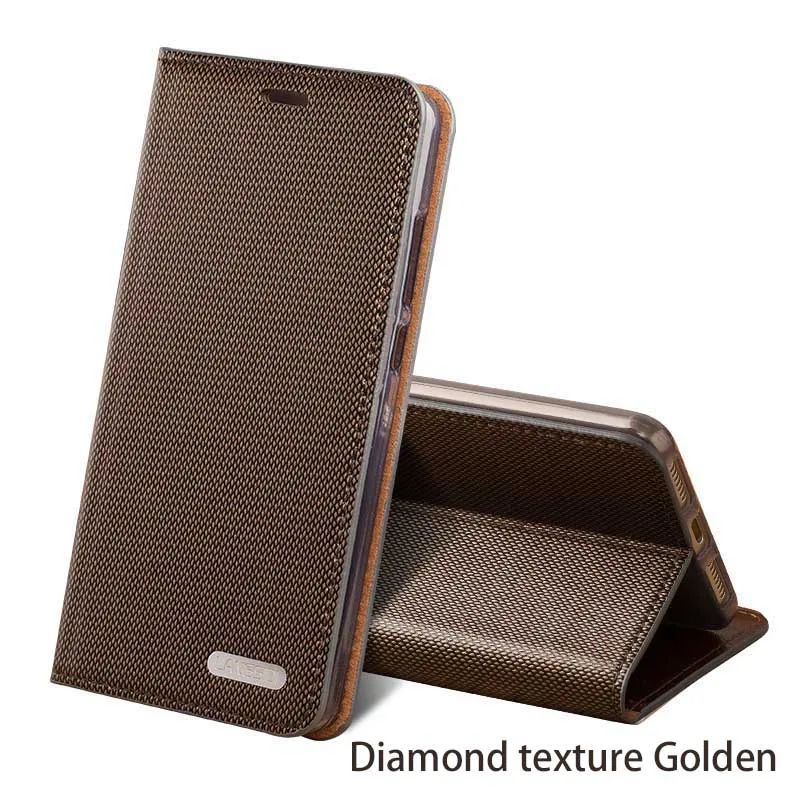 Diamond texture Gold Чехол-книжка из натуральной кожи в деловом стиле с тремя слотами для карт для Xiaomi Redmi Pro с алмазным узором, силиконовый внутренний кожаный чехол - Цвет: Diamond texture Gold