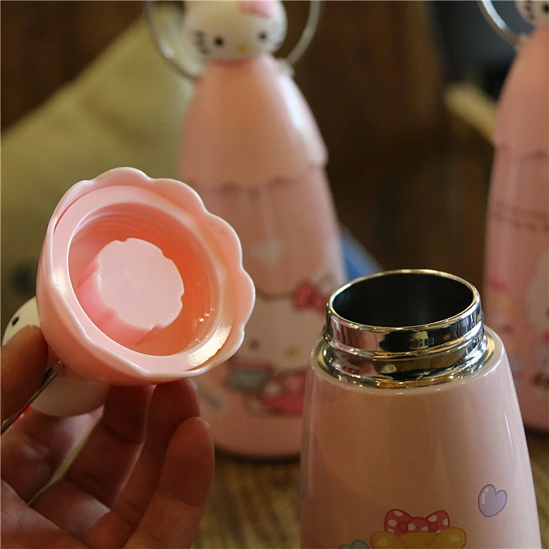 Kawaii бутылка для воды с мультяшным термосом из нержавеющей стали Термос бутылка Термокружка кофейные кружки Тепловая Вакуумная чашка детская Подарочная кружка