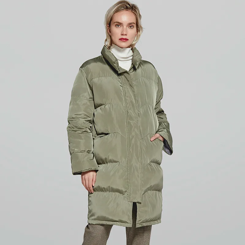 

2018 Winter New Thicken Bread Coats Plus Size Women's Cotton Coat Casual Stand Collar Female Long Parkas Snow Outerwears