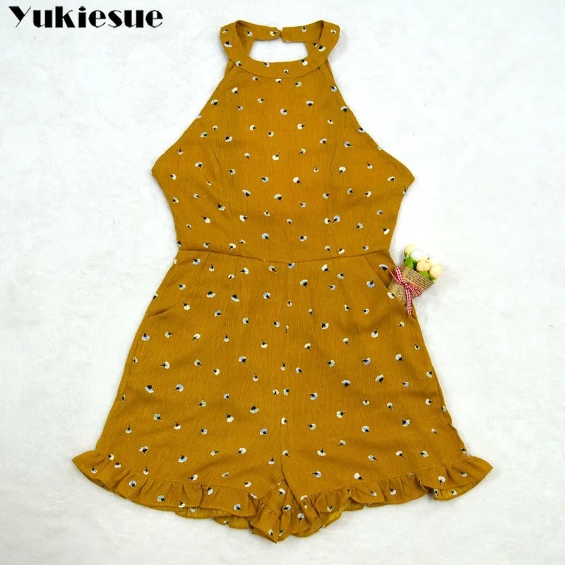 Boho женские комбинезоны с открытой спиной комбинезон женский боди для женщин 2019