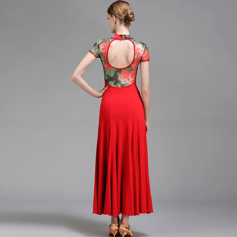 Сексуальные Платья для конкурса бальных танцев с коротким рукавом современные