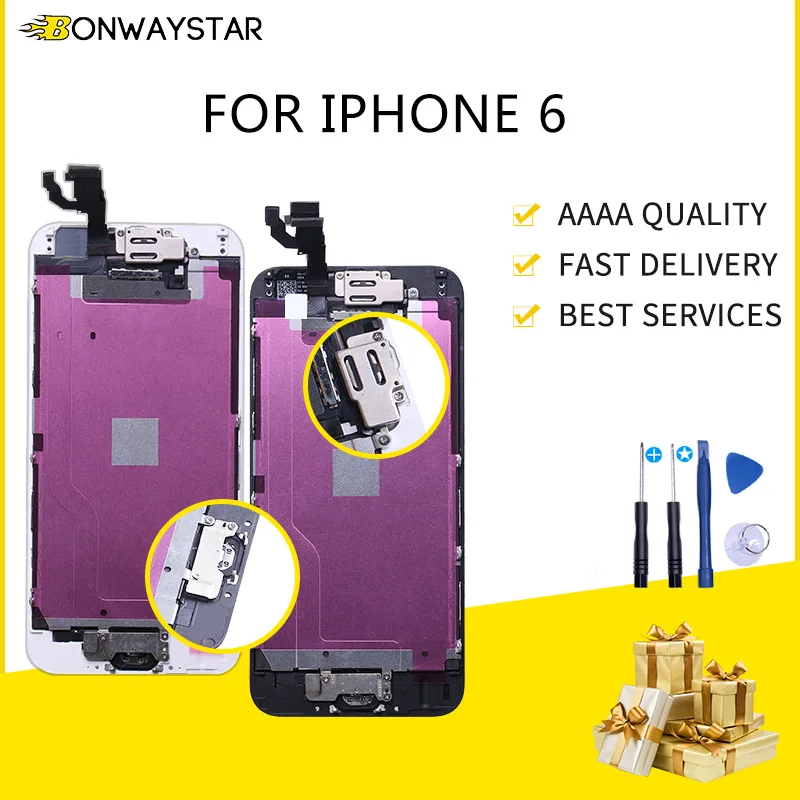 Полный комплект ЖК-экрана для iPhone 6 дисплей ЖК сенсорный экран дигитайзер в сборе