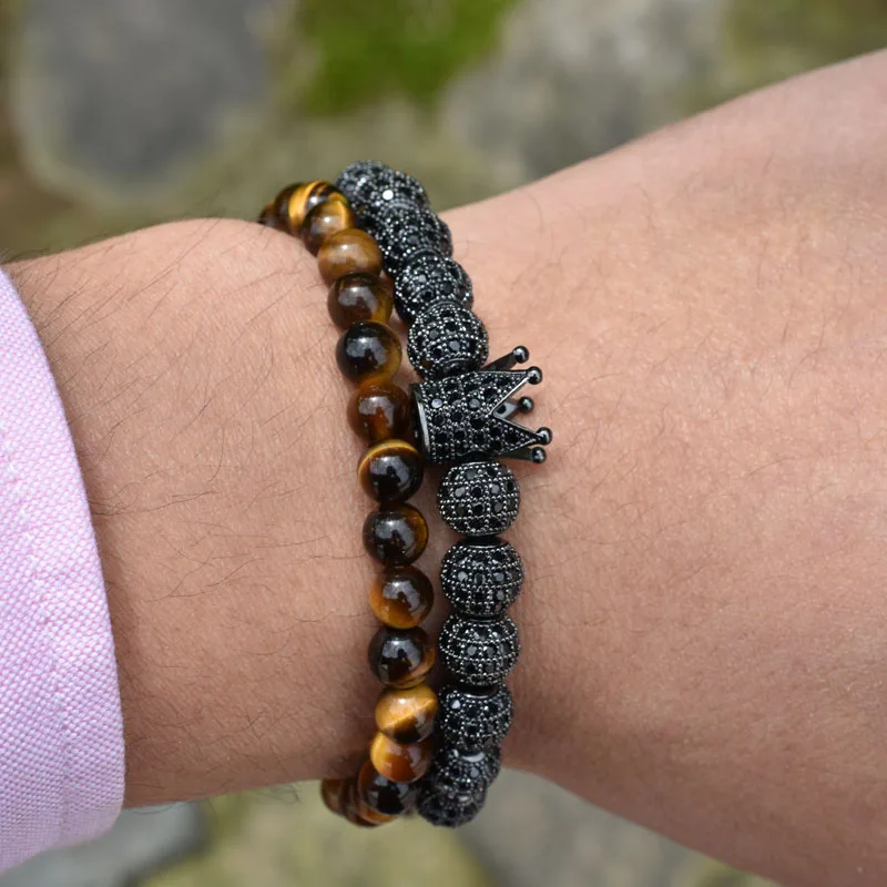 

Nine forever crown charms Bracelet men jewelry Braiding Macrame beads Bracelets for women pulseira masculina feminina bileklik