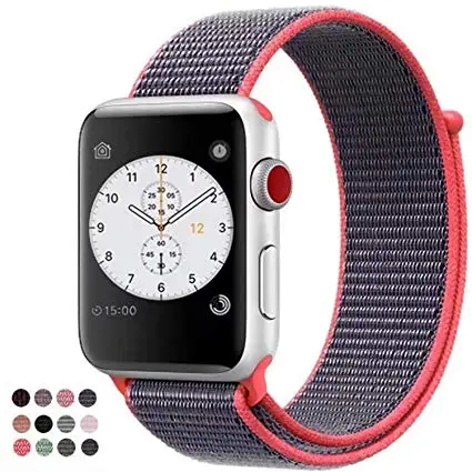 Наручных часов Apple Watch, версии спортивные нейлоновая петля ремешок для Apple Watch Watch4/3/2/1 ремень Легкий дышащий материал ремешок для iwatch Series44/42/40/38 мм - Цвет ремешка: Bright powder