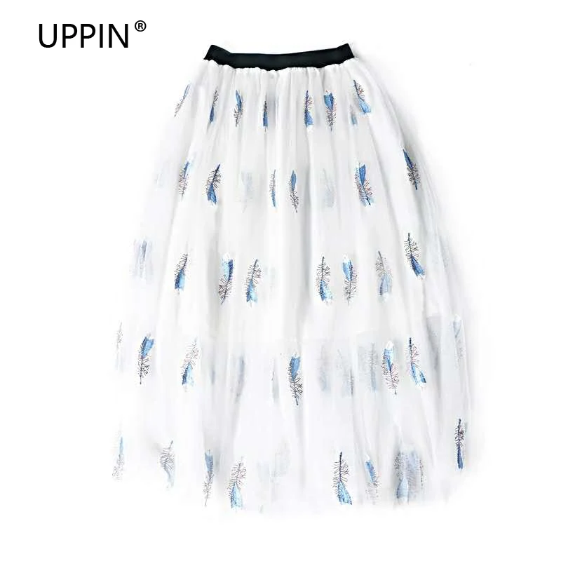 Женская длинная юбка из тюля UPPIN летняя трапециевидная до щиколотки с высокой