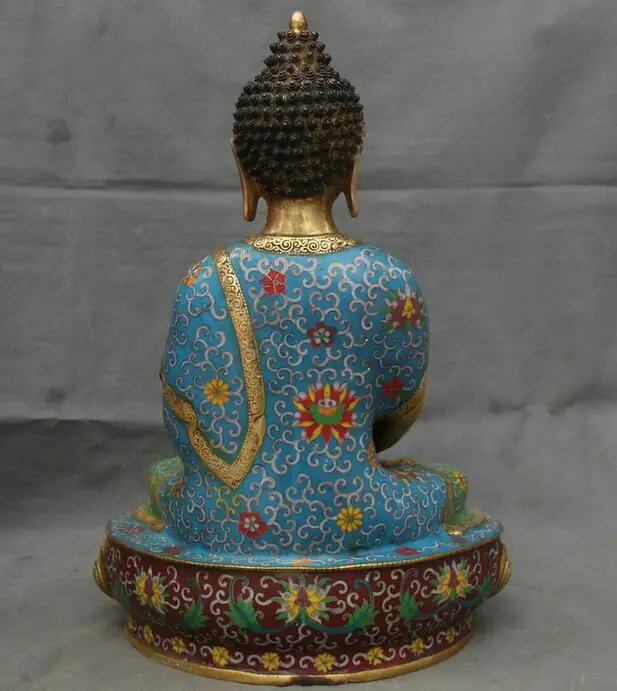 Китайский из перегородчатой эмали Бронзовый свинка храм Шакьямуни Амитабха