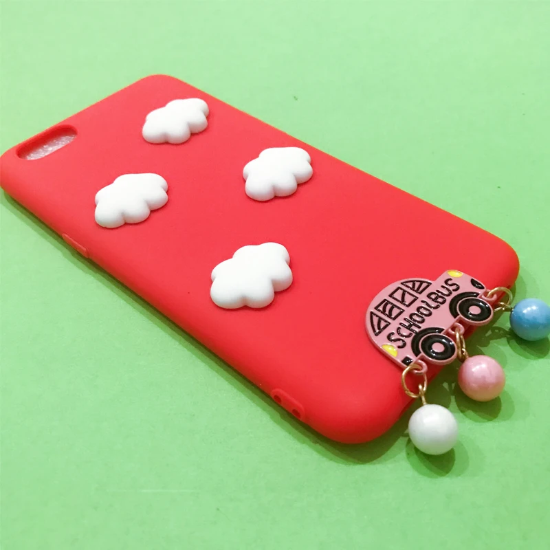 3D облако автобус бисера кисточкой мультфильм мягкий чехол для Oppo F5 матовая ТПУ