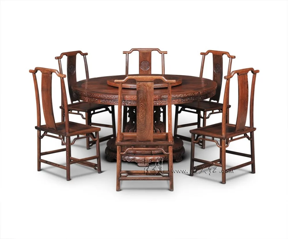 Набор мебели для круглых столов с 1 ножкой 8 стульев из розового дерева подводная