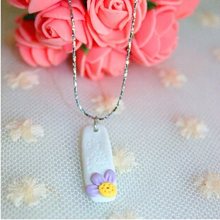 Factory direct creative handmade ceramic flower bright candy necklace girls favorite summer jewelry clavicle chain | Украшения и