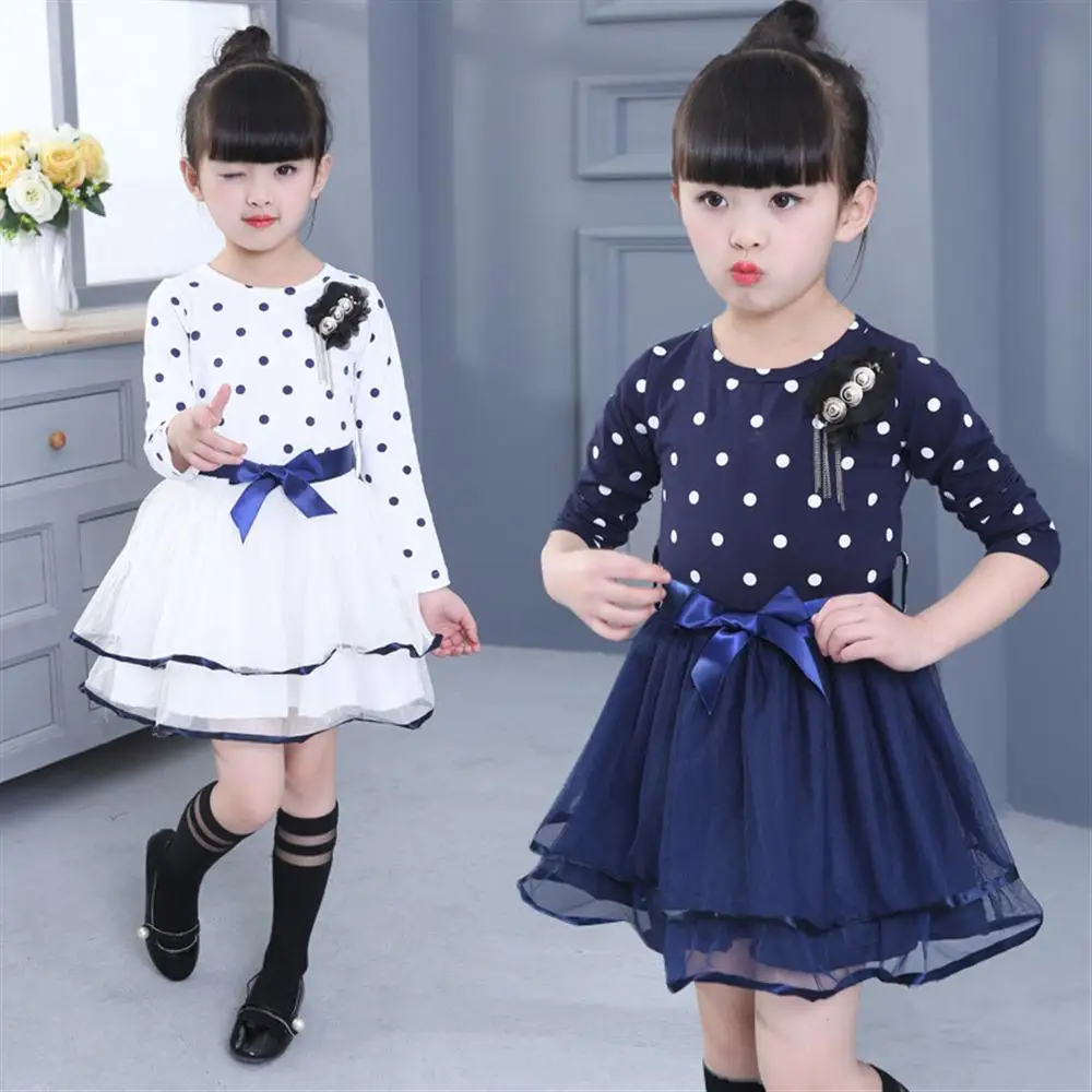 Детские платья с длинными рукавами для девочек новинка 2018 года весенне-осеннее