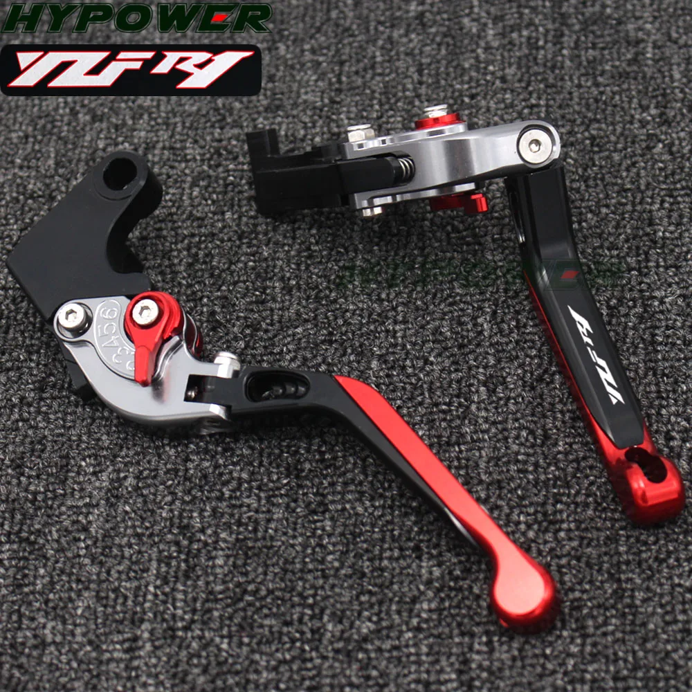 С логотипом (YZF R1) Red + Titanium CNC новые регулируемые рычаги сцепления для мотоцикла