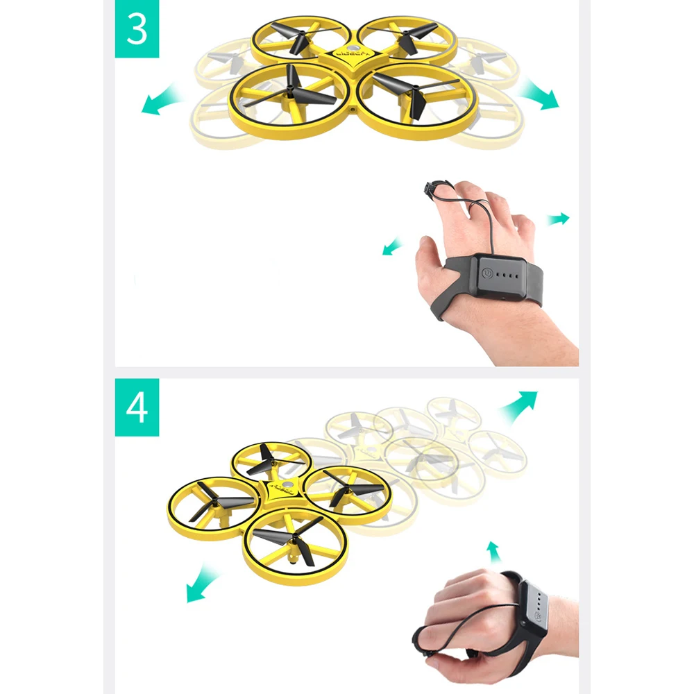 

2019 Pneumatic Smart Watch Remote Control Toy Operate Aircraft Drone Remote Control Gravity Sense Aircraft Toy