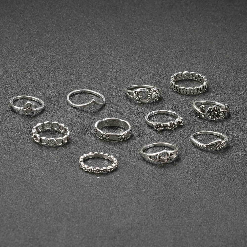 11 шт./компл. набор колец в богемном стиле для женщин украшения вечеринок