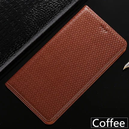 Coffee Защитный чехол из натуральной кожи с откидной крышкой для huawei P Smart Z huawei Y9 Prime чехол для телефона слот для карт держатель Conque - Цвет: Coffee