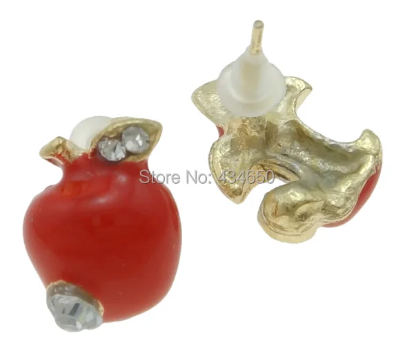 Fashion Jewelry Asymmetric Women Earrings Zinc Alloy Apple gold color plated nickel 10x13mm 7x13mm 12Pairs/Lot Sold By Lot | Украшения и