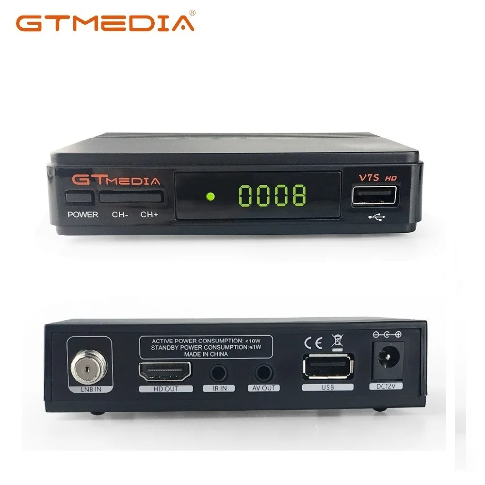 GT медиа V7S HD спутниковый приемник 1080 P DVB S2 ресивер freesat v7s hd Поддержка ключ powervu biss AC3