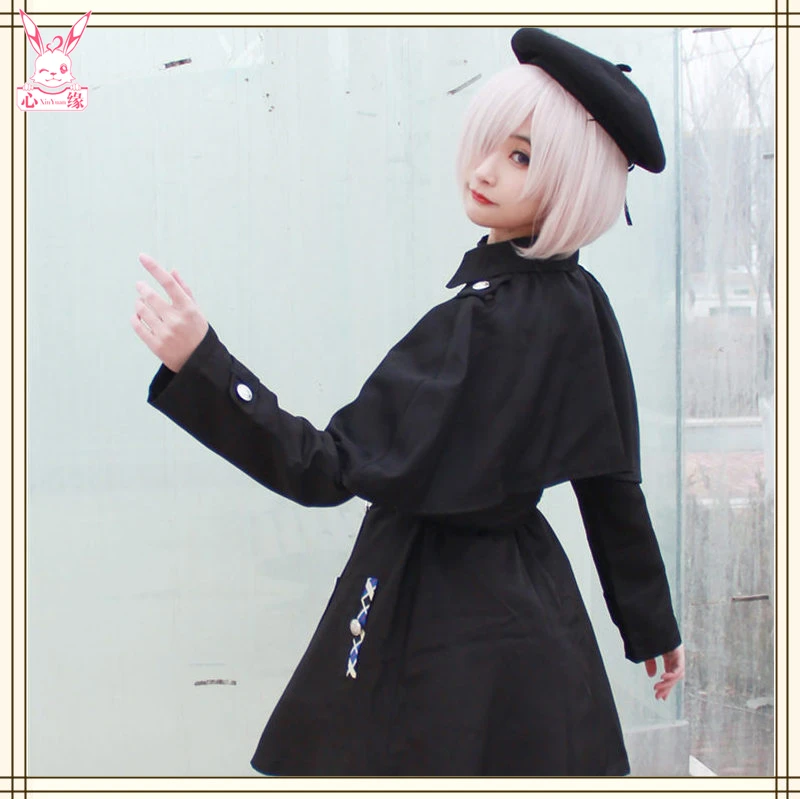 Cosplay Costume Mash Kyrielight/Matthew Kyrielight Cos Anime Fate/Grand Order Female Black Uniform Dress+cloak+belt+hat |