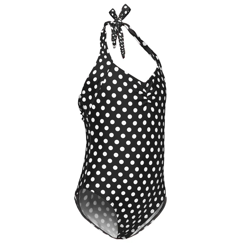 Лето 2017 г. Цельный купальник для маленьких девочек детский в горошек с бантом и