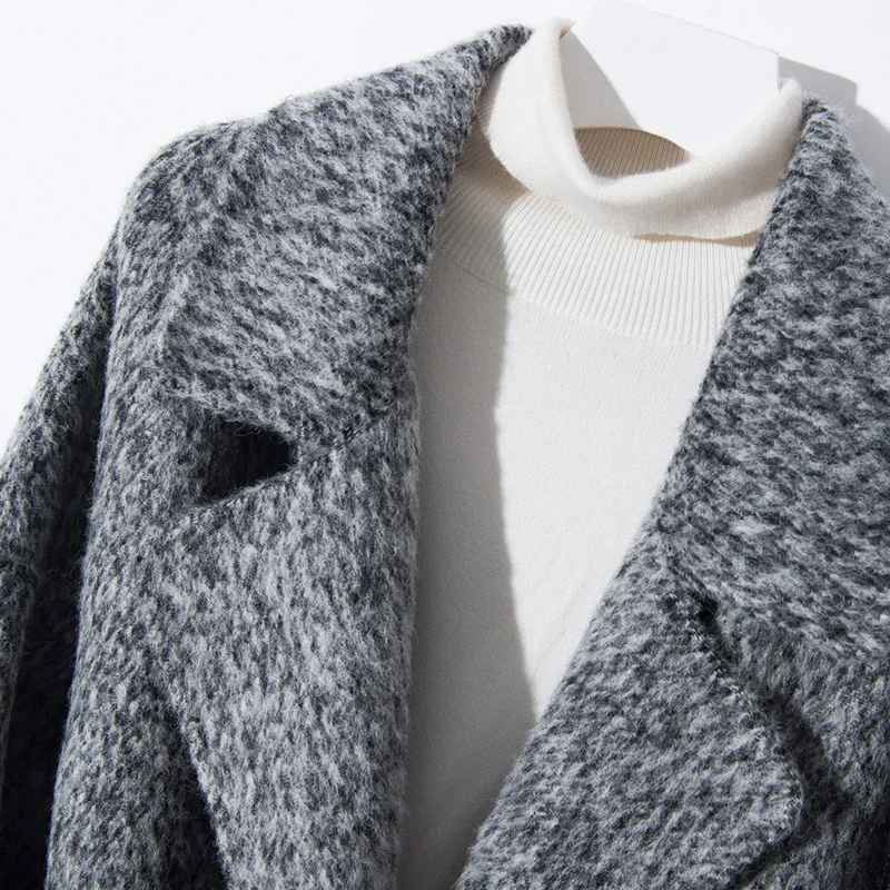Women Coat 100% MERINO Wool Knitting Open Stitch Winter New Arrival Pure Woolen Cardigans Ladies &amp Blends Woman Clothes Top | Верхняя
