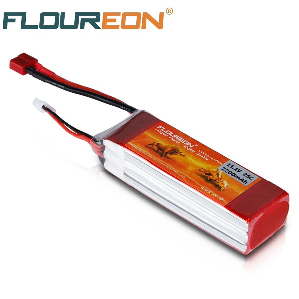 Литий полимерная батарея FLOUREON 3S 11 1 В 2200 мА/ч 25C Deans с Т образной вилкой для