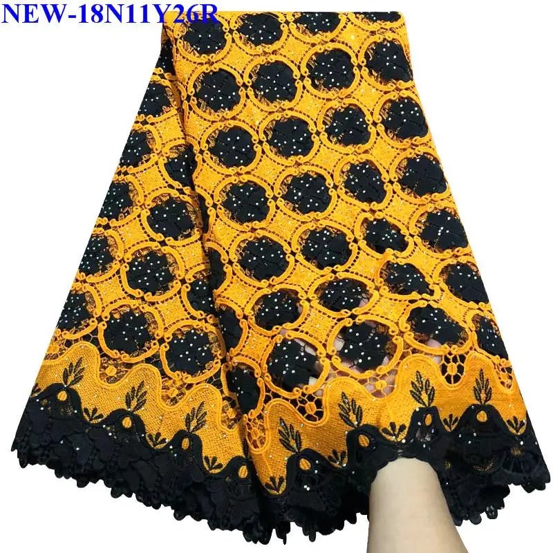 Hot selling High quality embroidered water soluble african cord lace guipure fabric with stones for sewing dress MMK01 | Дом и сад