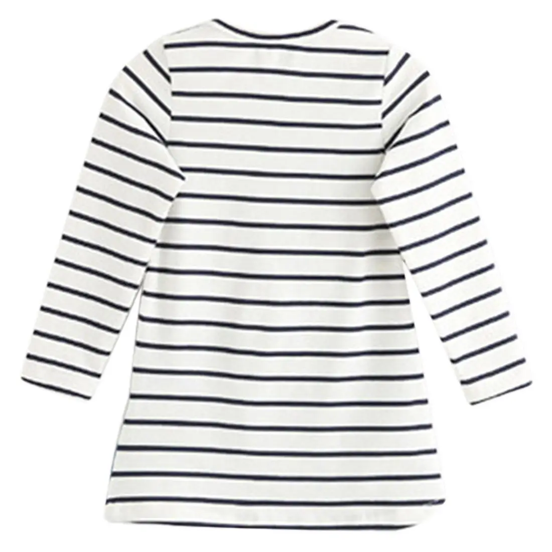 Children New Fashion Striped Patchwork Character Girl Dresses Cute Mouse Clothing Girls Dress Denim Kids Clothes(Long Sleeve 120 | Детская