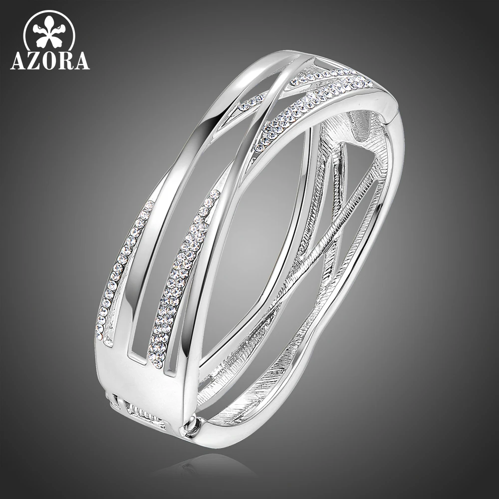 Женский Браслет манжета с австрийскими кристаллами и надписью X|Браслеты| |