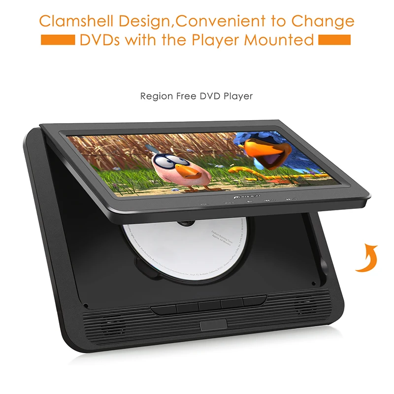 Тыква 9 ''Автомобильный подголовник двойной экран портативный dvd-плеер