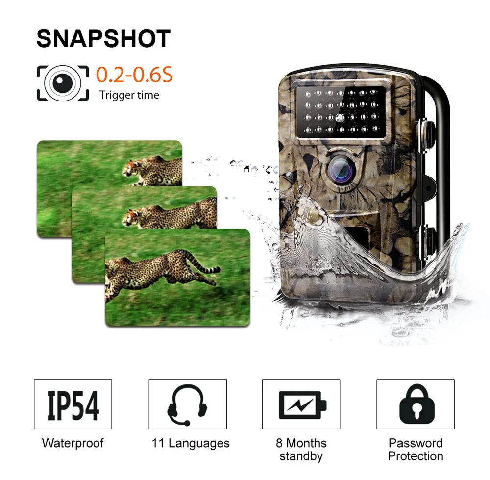 Outlife PH700A 12MP 1080P HD охотничьи камеры 940nm с ночным видением, светодиоды, водонепроницаемые инфракрасные камеры для слежения, камеры быстрого спуска