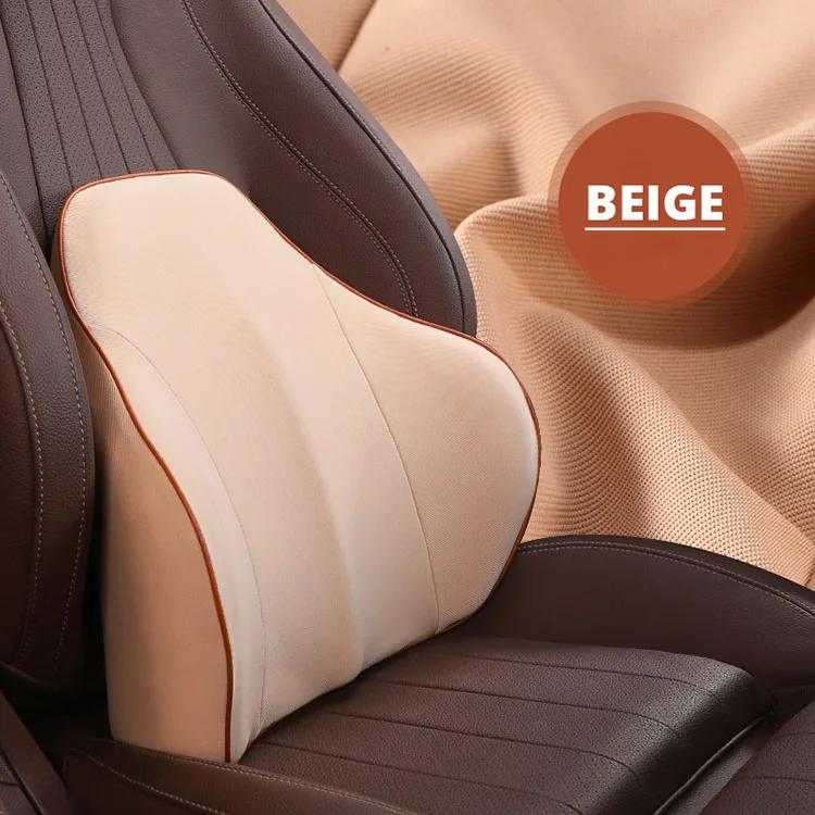 Beige Back Pillow Поясничная опора для спины Подушка для офисного стула для боли в пояснице Корректор осанки для автомобильного кресла компьютерный стол 1 шт - Название цвета: Beige Back Pillow