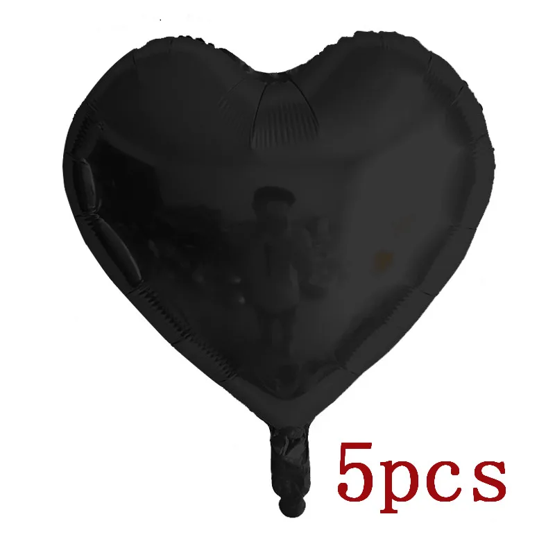 Black Heart Металлические латексные шары золотого и серебряного цвета, 18, 20, 30, 40, 50, 60 лет, вечерние шары с цифрами на день рождения, юбилей, подарок для взрослых - Цвет: Black Heart
