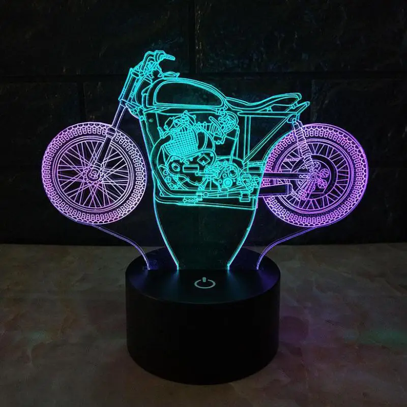 Двухцветный автомобильный 3d Визуальный ночник рождественские украшения