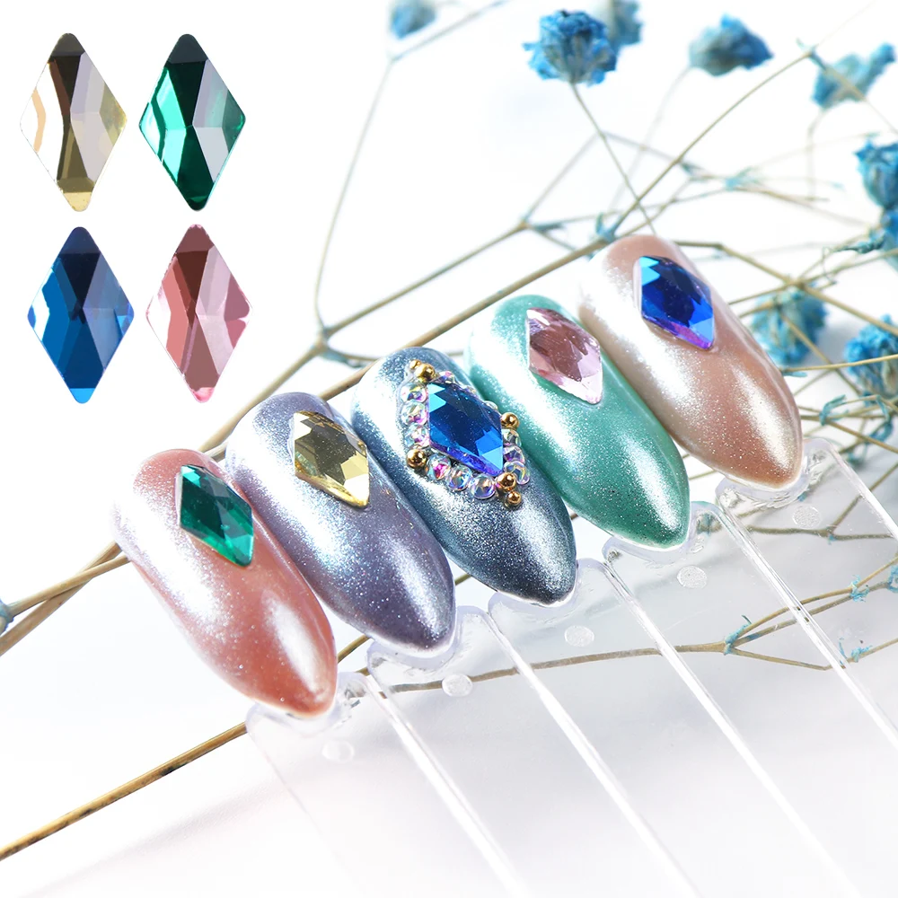10 шт Кристалл ногти Стразы Gem ромб Flatback 3D украшения ногтей камень страз ювелирных изделий Маникюр Аксессуары Инструмент JIA42
