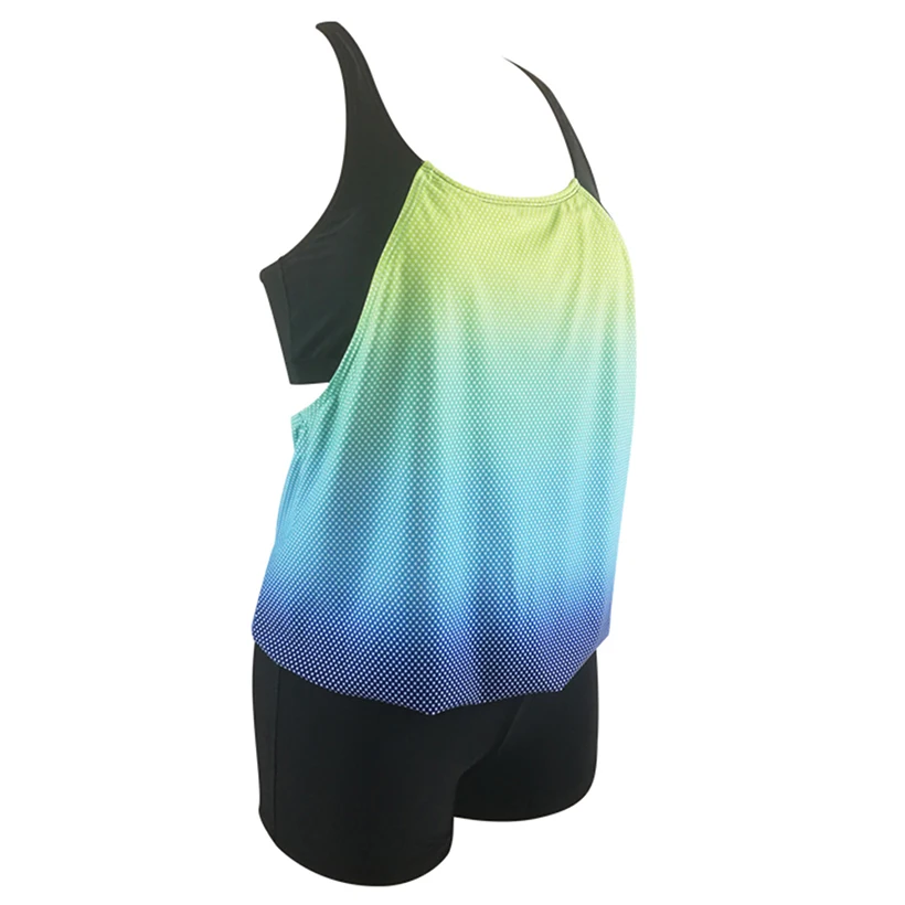 Плюс Размеры купальники Для женщин спортивные бикини жилет топы и шорты Комплект