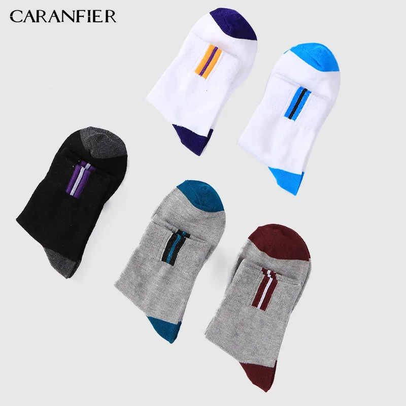 CARANFIER мужские хлопковые носки осень зима длинные Пот абсорбирующие