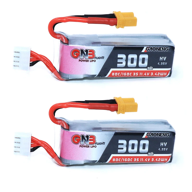 2 шт. Gaoneng GNB 300 мАч 3S 11,4 в 80C/160C HV Lipo батарея с XT30 разъем для BETAFPV Beta75X 3S Beta65X 2S Whoop дроны запчасти