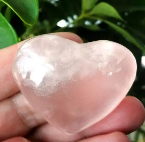 

Natural Pink Rose Quartz Crystal Polished Heart Stone