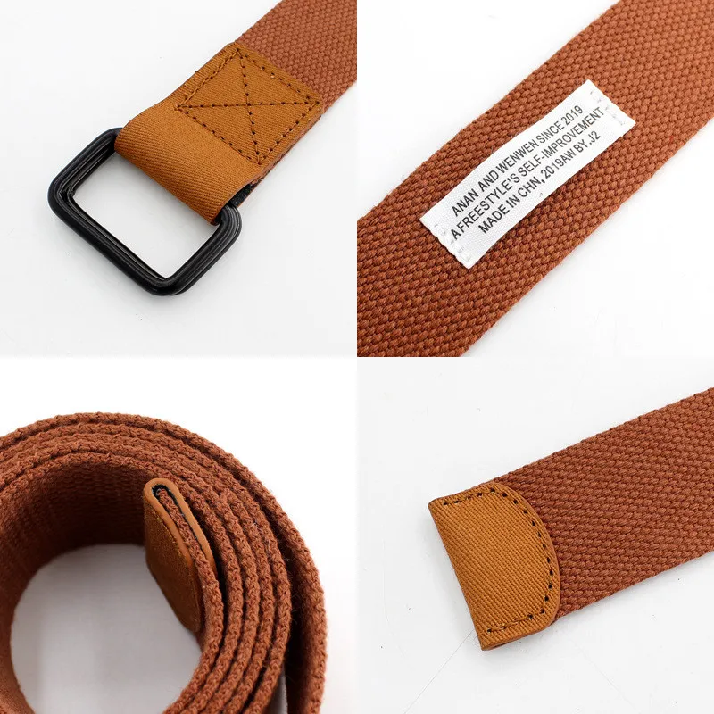 2019 простой Молодежный женский и мужской универсальный ремень с двойной пряжкой